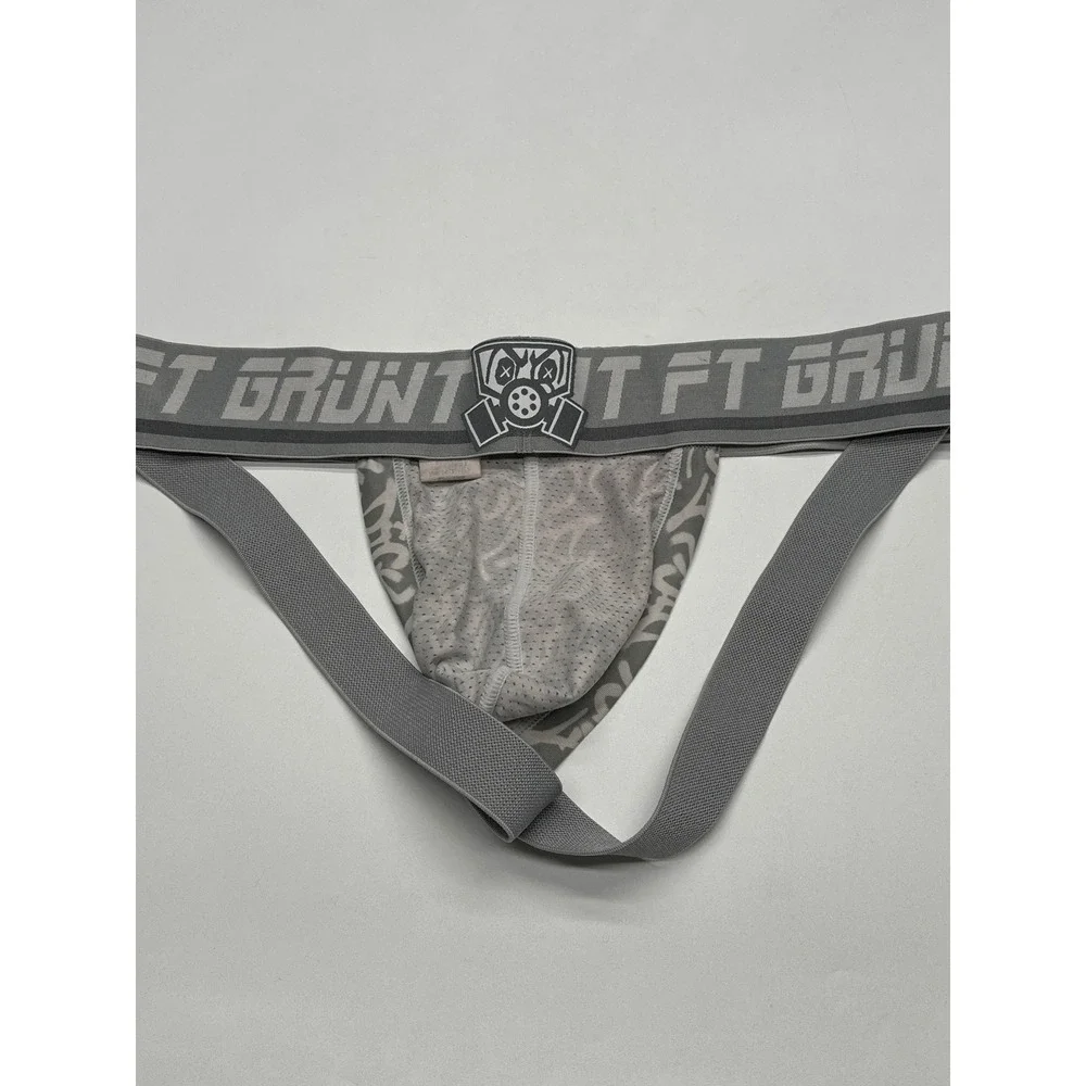 FT Grunt Men's Gray Jockstrap Underwear Graffiti Design‎ Boxer Briefs
